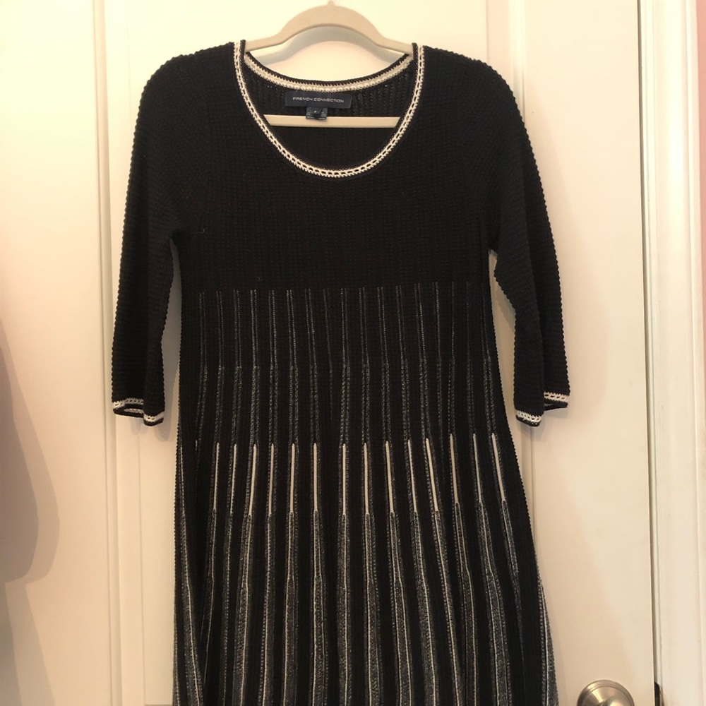 Black French Connection Winter Sweater Dress